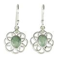 Mixco Flora in Light Green,'Flower Shaped Jade Dangle Earrings'