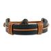 Enduring Strength,'Men's Brown and Black Leather Wristband Bracelet from Ghana'