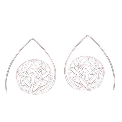 Seeds of Life,'Sterling Silver Drop Earrings Handcrafted in Bali'