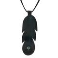 Feather Spirit,'Thai Agate and Leather Feather Pendant Necklace'