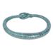 Greenish Grace,'Handcrafted Braided Leather Bracelet in Green'