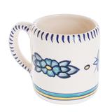 Bermuda,'Ceramic Hand Painted Coffee Mug with Floral Design'