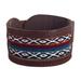 Rustic Cusco,'Artisan Crafted Leather and Wool Bracelet'