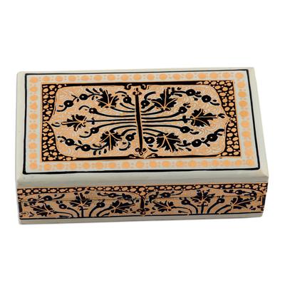 Srinagar Splendor,'Velvet-Lined Papier Mache Decorative Box'