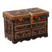 'Leather and Cedar Embellished Wood Mirrored-Lid Jewelry Box'