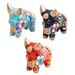 Little Pucara Bulls,'Handcrafted Multicolor Set of Three Bull Figurines'