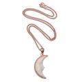 Moonlit Winter,'Rose Gold-Plated Crescent Moon Pendant Necklace'