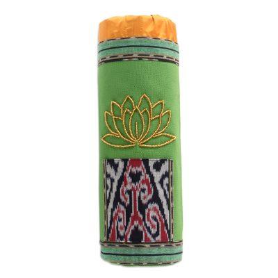 Large Golden Lotus,'Ikat Cotton Yoga Mat Carrier with Lotus Motif'