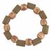 Melodious Nature,'Wood and Recycled Plastic Beaded Floral Stretch Bracelet'