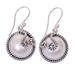 Night Moon,'Indonesian Hand-Made Cultured Pearl and Silver Earrings'