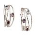 Eternal Majesty,'Multigemstone and Sterling Silver Half Hoop Earrings'