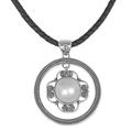 Hanging Moon,'Cultured Freshwater Pearl Sterling Silver Pendant Necklace'