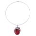 Brilliant Butterfly,'Carnelian and Garnet Sterling Silver Pendant Necklace'