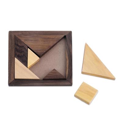 Geometric Muse,'Handcrafted Geometric Wood Puzzle from India'