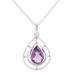 Droplet Spokes,'Faceted Amethyst Droplet Pendant Necklace from India'