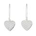 Fractal Heart,'Sterling Silver Fractal Heart Dangle Earrings from Thailand'