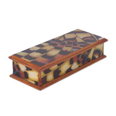 Butterfly Dream,'Reverse-Painted Glass Decorative Box from Peru'