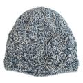 Cozy Blue,'Handcrafted Crocheted 100% Alpaca Hat in Blue and Grey'