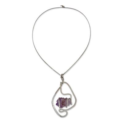 Crystalline Magic,'Amethyst Pendant Collar Necklace form Brazil'