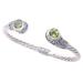 Green Royal Seal,'Peridot Sterling Silver Cuff Bracelet from Bali'