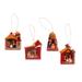 Ayacucho Nativities,'4 Ceramic Christmas Ornaments with Ayacucho Nativity Scenes'