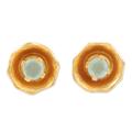 Regal Glory,'Handcrafted 22k Gold Plate Chalcedony Earrings'