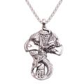 Dragon Cross,'Sterling Silver Dragon and Cross Pendant Necklace from Bali'