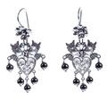 Dove Romance in Black,'Black Crystal Chandelier Earrings'