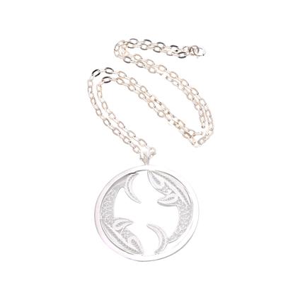 Elegant Pisces,'Sterling Silver Filigree Pisces Necklace from Java'