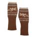 Chancay Icons in Burnt Sienna,'Chancay Motif Fingerless Gloves'