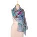 Utopia,'Hand Made Floral Wool Shawl from India'