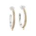 Midday Break,'Sterling Silver and Brass Half-Hoop Earrings'