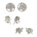 Garden Trio,'Nature-Themed Sterling Silver Stud Earrings (Set of 3)'