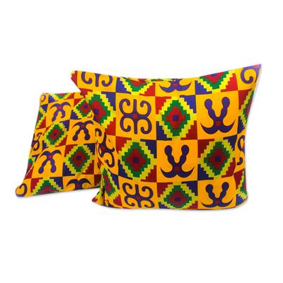 'Adinkra-Themed Cotton Cushion Covers from Ghana (...