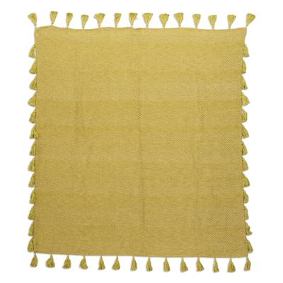 Chic Chartreuse,'Handwoven Geometric Cotton Throw ...