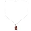 Dark Red Beauty,'Garnet and Sterling Silver Pendant Necklace'