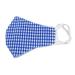 'Blue & White Cotton Gingham 2-Layer Elastic Loop Face Mask'