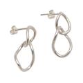 Links Course,'Sterling Silver Links Dangle Post Earrings'
