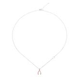 Oracle Wishbone,'Rose Gold Accented Sterling Silver Wishbone Necklace'