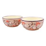 Colibri,'Hand Painted Soup or Cereal Bowls (Pair)'