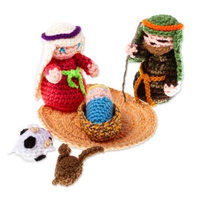 Homespun Nativity,'Hand Crocheted Nativity Scene (7 Pieces)'