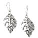 Autumn Dream,'Handmade Sterling Silver Leaf Dangle Earrings'