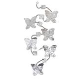 Winged Holiday,'Aluminum Butterfly-Themed Holiday Garland (Set of 4)'