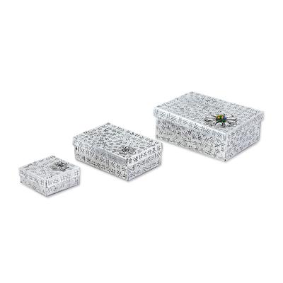 Merry Gifts,'Gift Style Lidded Decorative Boxes of Aluminum (Set of 3)'