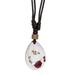 Butterfly with Flowers,'Resin Pendant Necklace with Butterfly and Floral Motifs'