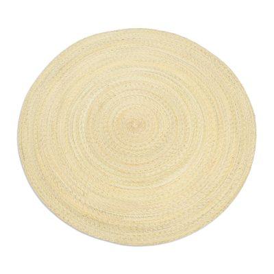 Single Braided Circles,'Single Layer Braided Palm Frond Accent Mat from Mexico'