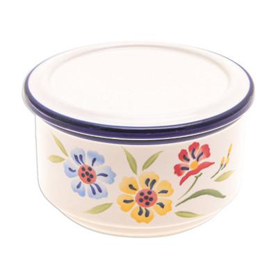 Primrose Path in Blue,'Multicolored Floral Ceramic Decorative Box'