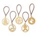 Snowy Magic,'Handcrafted Gold-Toned Holiday Ornaments (Set of 5)'