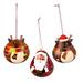 'Peruvian Hand-painted Set of 3 Dried Gourd Holiday Ornaments'