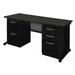 Red Barrel Studio® Fusion Teachers Desk w/ Double Pedestal Drawer Unit Wood in Gray/Black | 29" H x 66" W x 30" D | Wayfair